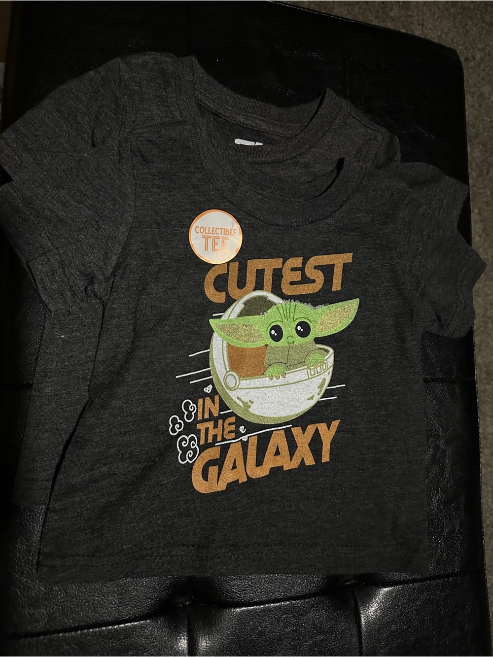 Kids' 'Cutest in the Galaxy' Dark Gray Baby Yoda Graphic Tee (2) twins 6 mos